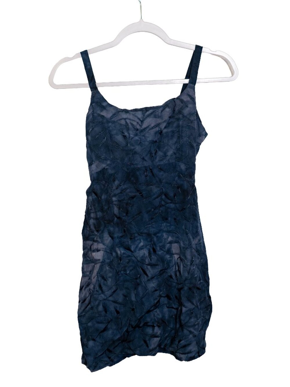 Vintage 90s 00s Rolling Over Blue Tye Dye Floral Mini Dress - Junior's 9